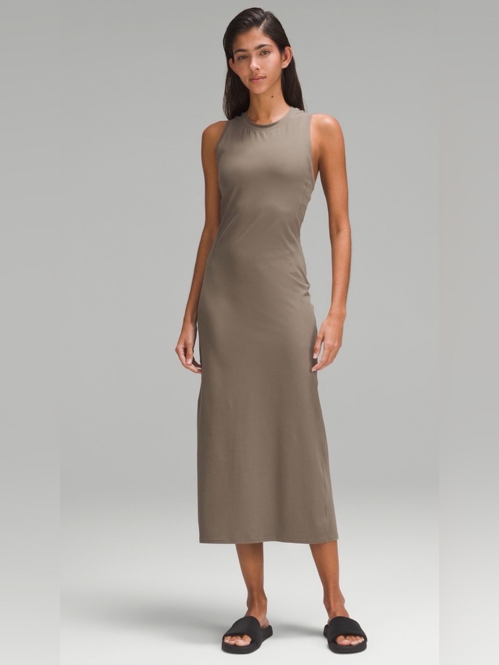Lululemon All Aligned Ribbed Midi Dress - Nomad 6 Like New